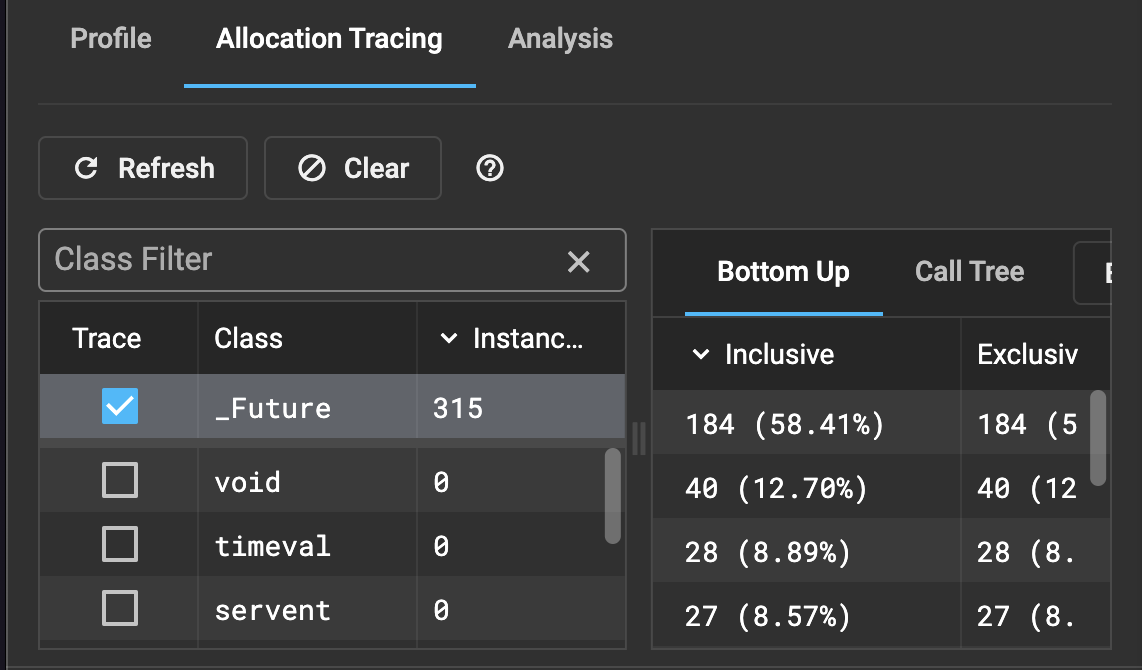 内存选项卡中的分配跟踪 allocation-tracing